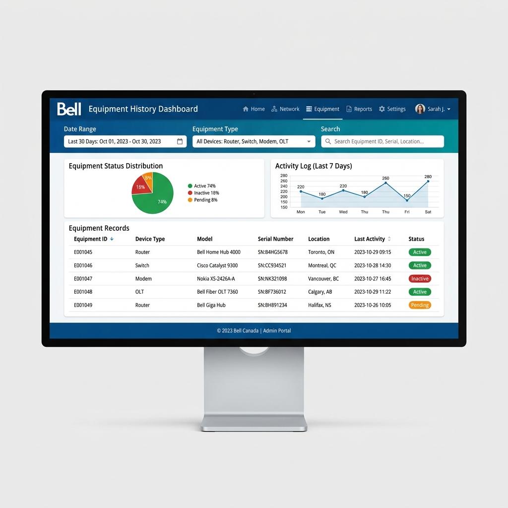 Equipment History Dashboard